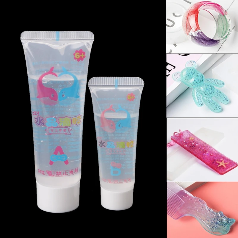 

1 Set Clear Resin Epoxy High Adhesive 3:1 AB Glue White For DIY Jewelry Making