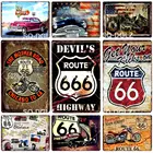 Маршрут 666 металлический знак доска Металл Винтаж пивной бар декор для гаражный знак пластина плакат искусство внутренний Декор настенная живопись Стикеры