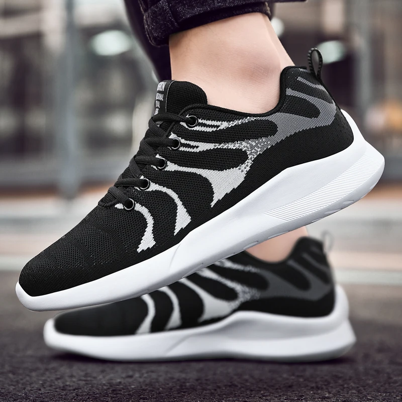 Модные тканые мужские кроссовки для бега Повседневная дышащая износостойкая