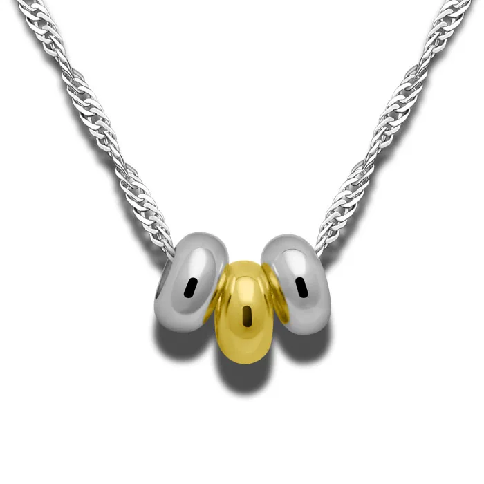 Ожерелье с подвеской из серебра 925 пробы круглыми бусинами модное женское