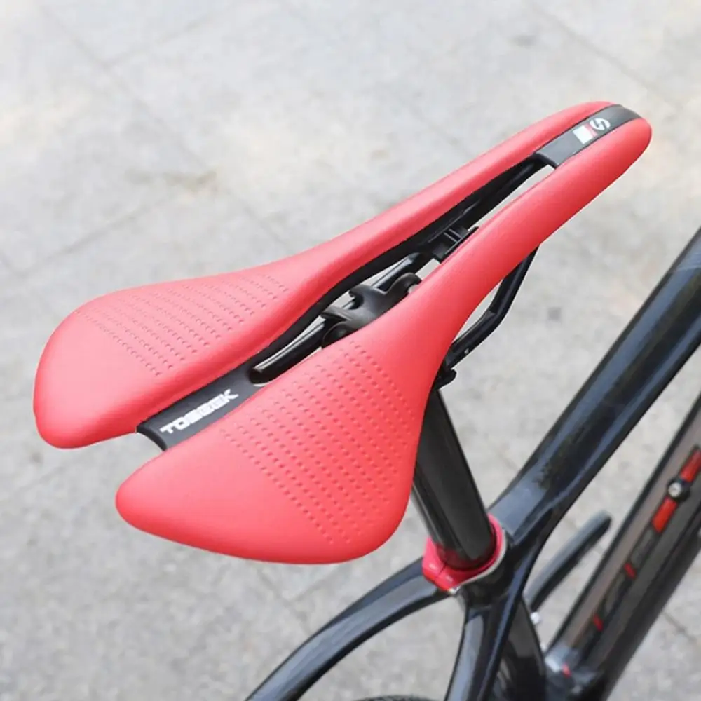 

Bicycle Carbon Fiber Seat Red White And Black Tri-Color Car Seat Ultralight Mountain Bike Saddle Road Bicycle Seat Accessories