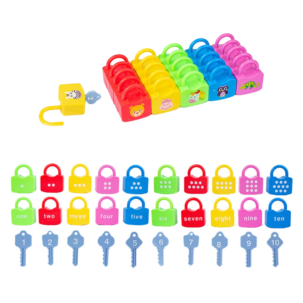 

Kids Learning Locks with Keys Matching & Counting Montessori Educational Toys for Ages 3 yrs+ Boys and Girls Preschool Game