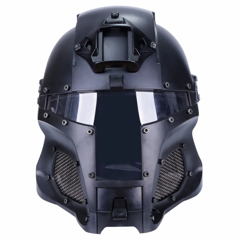 

Tactical Full-covered Helmet Iron Warrior Airsoft Military Safety Adjustable Army Wargame CS Paintball Shooting Helmet Mask