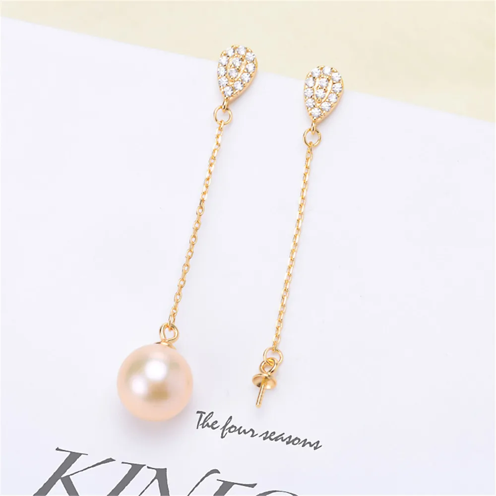 

925 Sterling Silver Plating Earrings Pearl Earrings Accessories Findings Earrings Jewelry Parts Fittings Mountings DIY Girl Gift