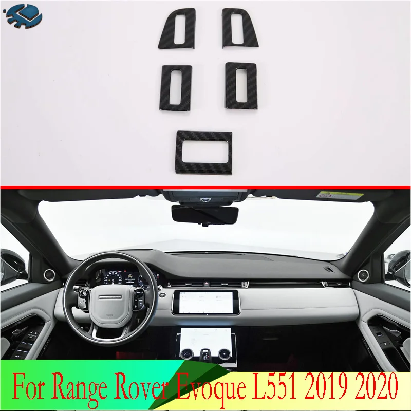 

For Range Rover Evoque L551 2019 2020 Car Accessories Carbon Fiber Style Air Vent Outlet Cover Dashboard Trim
