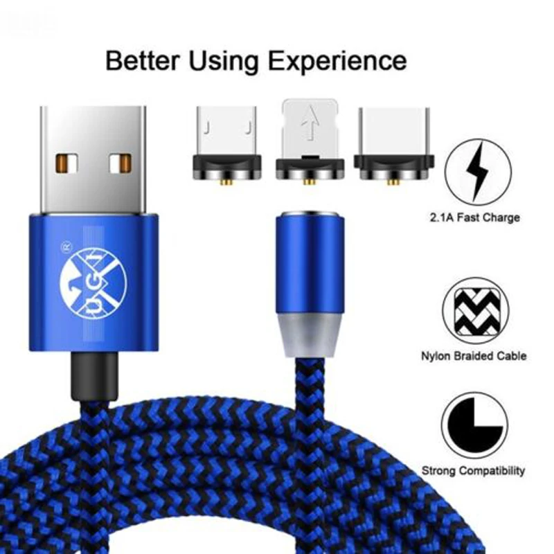 

UGI 360 Magnetic Cable 2.4A Fast Charging Cable Micro USB Cable Type C USB C Cable For iPhone 12 For Samsung Xiaomi OnePlus HTC