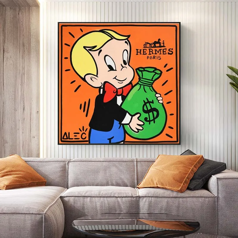 

Alec Monopoly Rich Money Man Canvas Painting Posters and Prints Wall Graffiti Art Picture for Living Room Home Decor Cuadros
