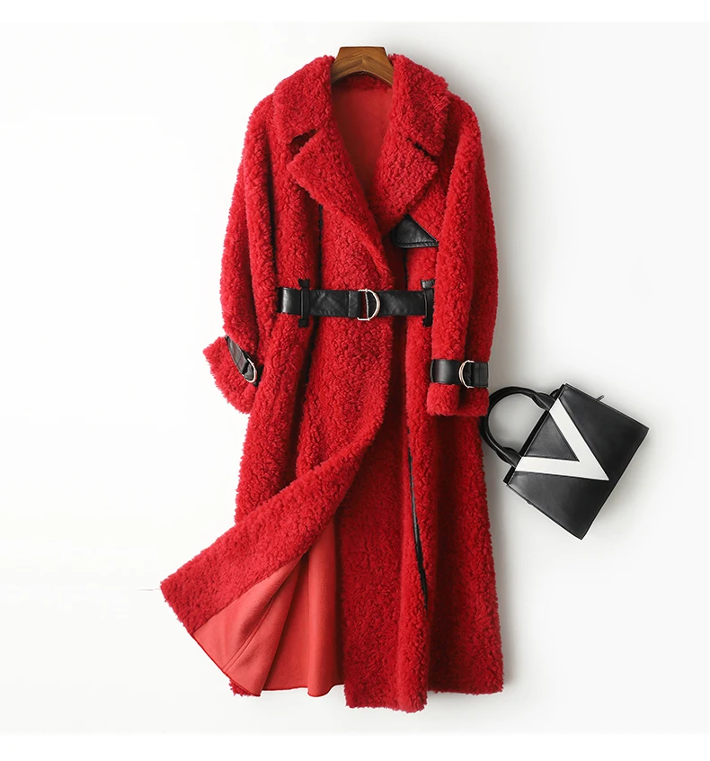 

Sheep Wool Coat Women 2 Colors Loose Long Sleeve Pockets Simple Design Length Thickened Jacket New Fashion