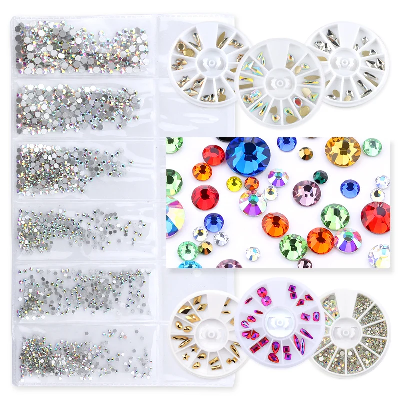 Набор стеклянных кристаллов не горячая фиксация страз плоские Кристальные