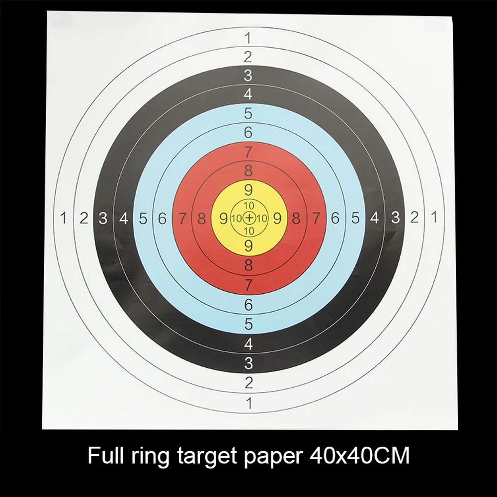

New 20pcs 40*40 cm Archery Shooting Target Paper Bow Hunting Archery Kit Standard Full Ring Single Spot Shooting Training Paper