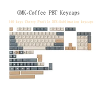 140 keys gmk coffee keycaps cherry profile pbt dye sublimation for mechanical keyboard with 1 25u 1 75u 2u shift 7u space bar