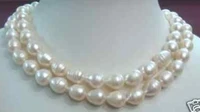 hot sale new style 8 9mm south sea white baroque rice pearl necklace 32