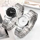 Часы наручные кварцевые для мужчин и женщин, Роскошные водонепроницаемые, со стразами, с браслетом из нержавеющей стали