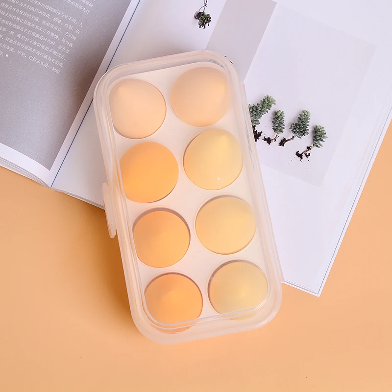 Dinorag 8 PCS Makeup Foundation Sponges Beauty Egg Wet Dry Dual Use Set Concealer Puff Cosmetic Tool with Box |