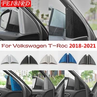 accessories fit for volkswagen t roc t roc 2018 2021 abs pillar a inner front door triangle frame molding cover kit trim