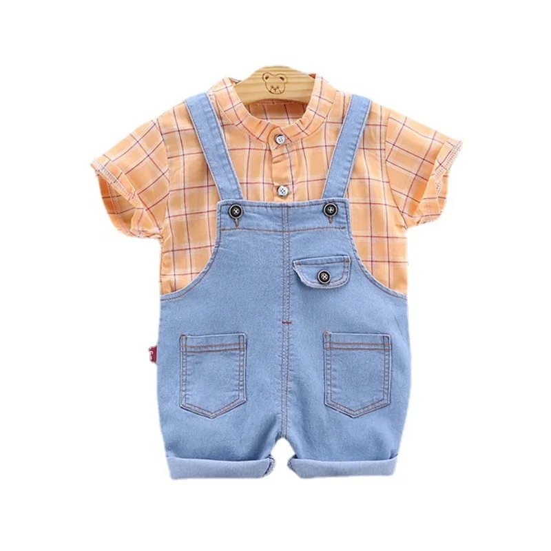 Фото - Summer Children Fashion Clothing Baby Boy Girls Plaid Shirt Shorts 2Pcs/sets Kids Infant Casual Clothes Toddler Cotton Tracksuit plaid shirt gray kids clothes children clothing