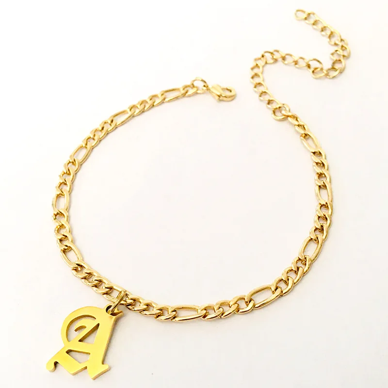 

Luxury 26 Letters Pendant Anklet Fashion Exquisite Brass Women Temperament Dress Anklet High Quality Gift Jewelry