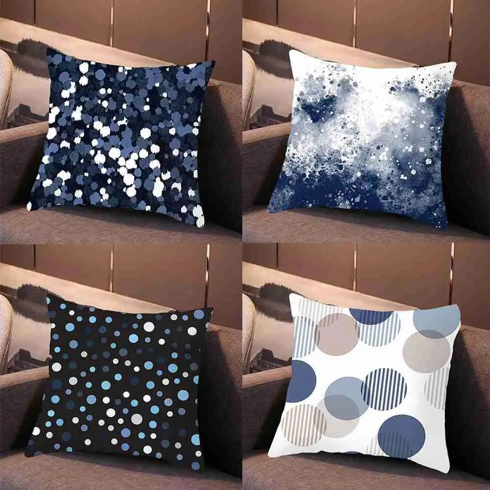 

Ocean Geometry Series Cushion Pillowcase 45*45cm Single-sided Sofa Home Peach Pillowcase Skin Decoration Office B8L1