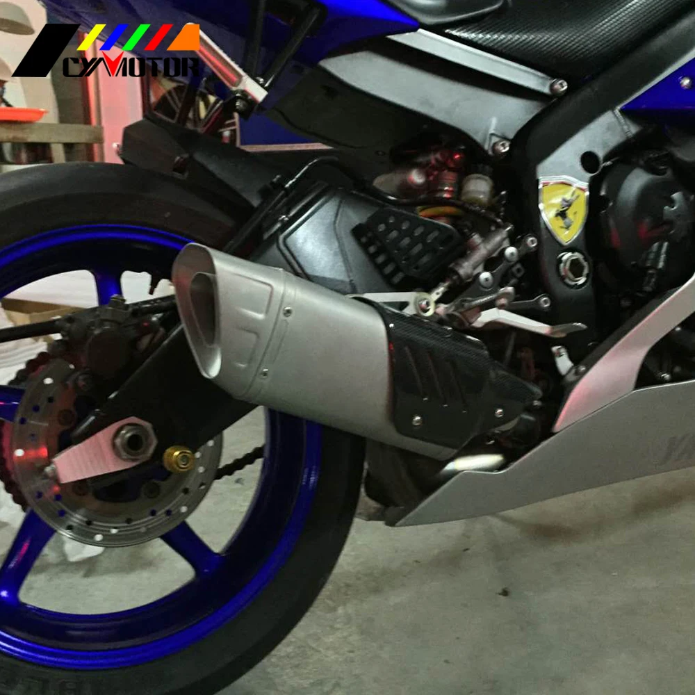 

Motorcycle Exhaust Muffler Pipe Carbon Fiber Heat Shield Cover For YAMAHA YZF R6 YZR-R6 2007 2008 2009 2010 2011 2012- 2017 2018