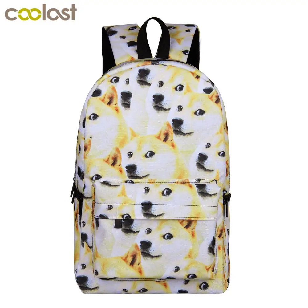 Забавный рюкзак для студентов Сиба ину и щенка детские школьные сумки милый