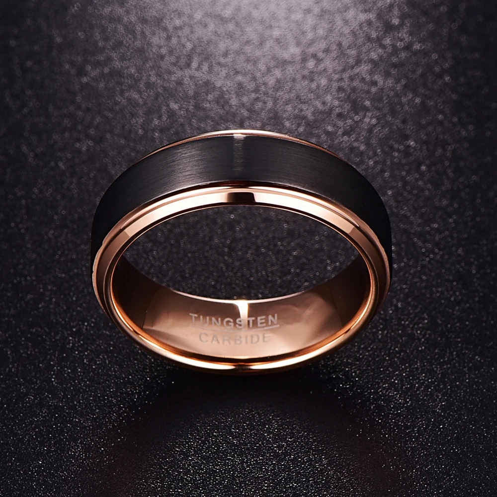 Вечерние ское кольцо из карбида вольфрама золотистое черное|party ring|ring dropsmen ring |