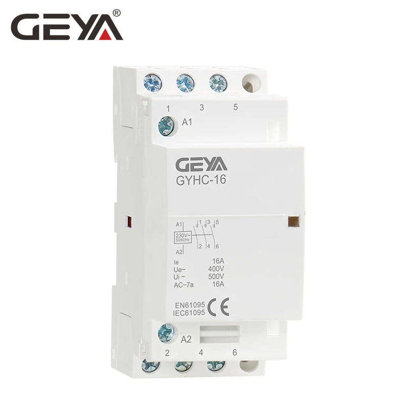3P 16A 3NO AUT0 GEYA 3P 16A 20A 25A 3NO AC контактор для дома на din-рейку Тип катушки AC220V автоматический - Цвет: 3P 16A 3NO AUT0