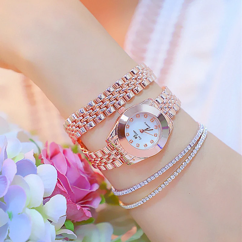 Часы наручные женские из розового золота с маленьким циферблатом 2019 | Наручные