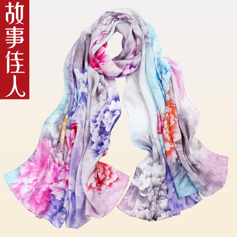 

★The new 2018 hangzhou silk scarves female 100% mulberry silk silk scarf shawl winter winter joker in winter