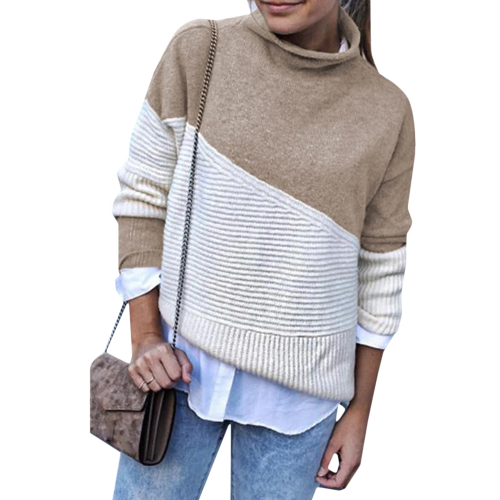 

Patchwork Women Sweater Winter Long Sleeve Casual Pullovers Knitted Sweaters Female Top Women 2020 Women Clothing