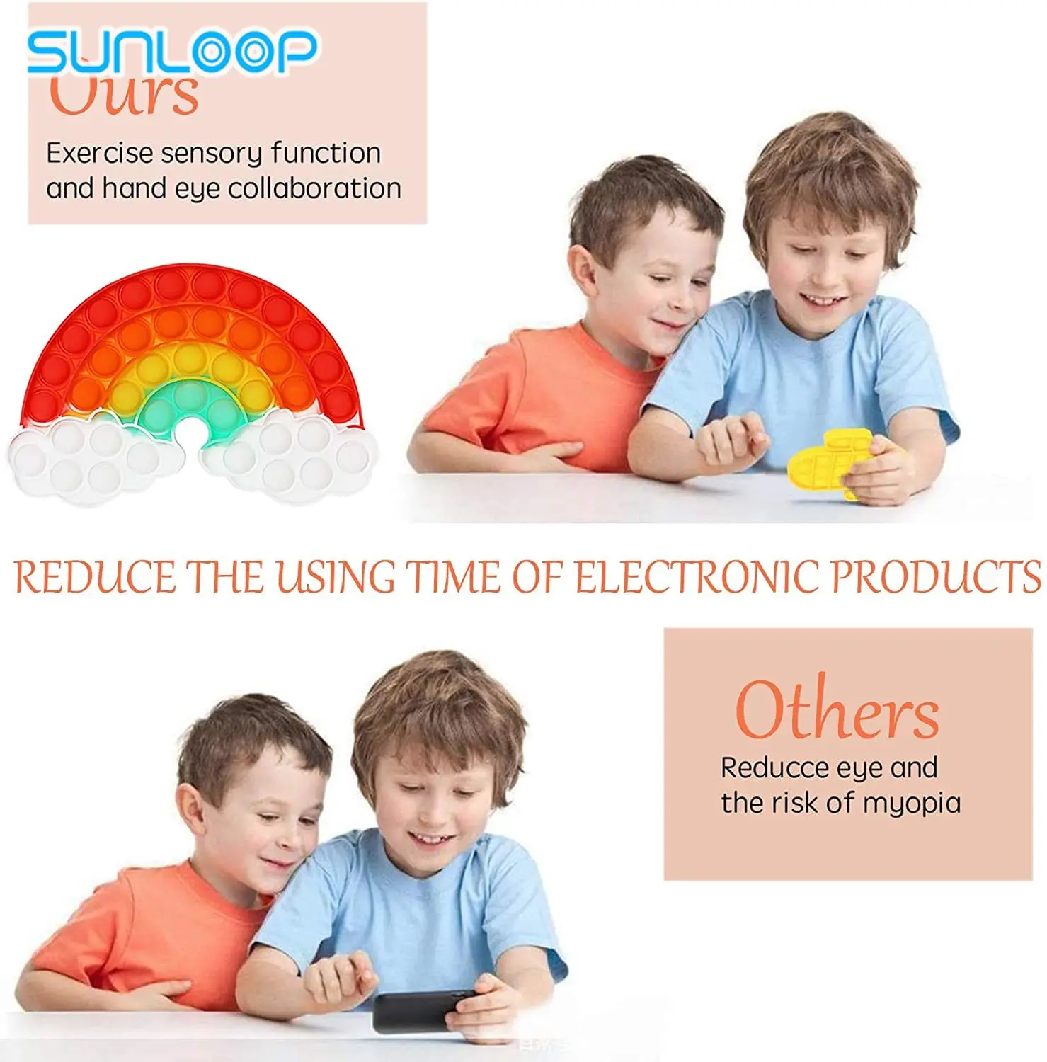 

Rainbow Push Silicone Fidget Stress Toys Finger Exercise Bubble Fidget Sensory Fun Floor Board Toys Dropshipping Gift
