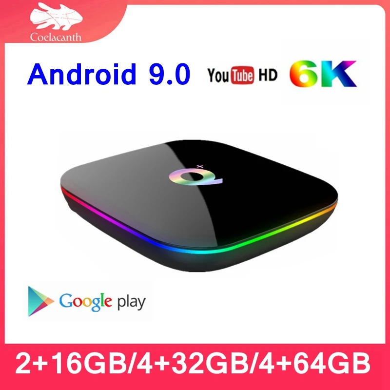 

Приставка Смарт-ТВ Q Plus, Android 9,0, 4 + 32/64 ГБ, 4 ядра, 2,4 ГГц, Wi-Fi