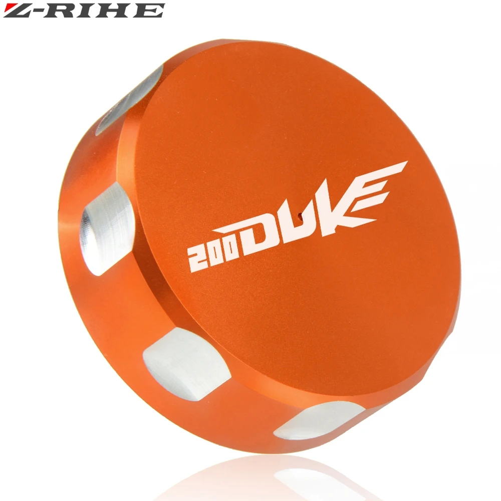 orange DUKE200 LOGO Для KTM DUKE 390 Задняя Тормозная жидкость Крышка Резервуара Кепки для KTM duke 390 125/200 250 2013 с логотипом - Цвет: orange DUKE200 LOGO