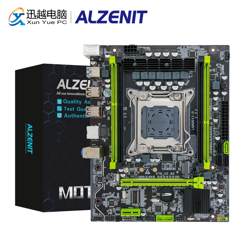 ALZENIT X79M CE5 Материнская плата Intel C602 X79 LGA 2011 Xeon E5 ECC REG DDR3 128 ГБ M.2 NVME NGFF SATA3.0 USB3.0