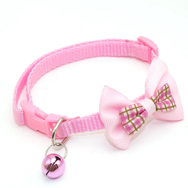 Ошейник для питомца кота с колокольчиком милым бантом кошачий ошейник ремешок на