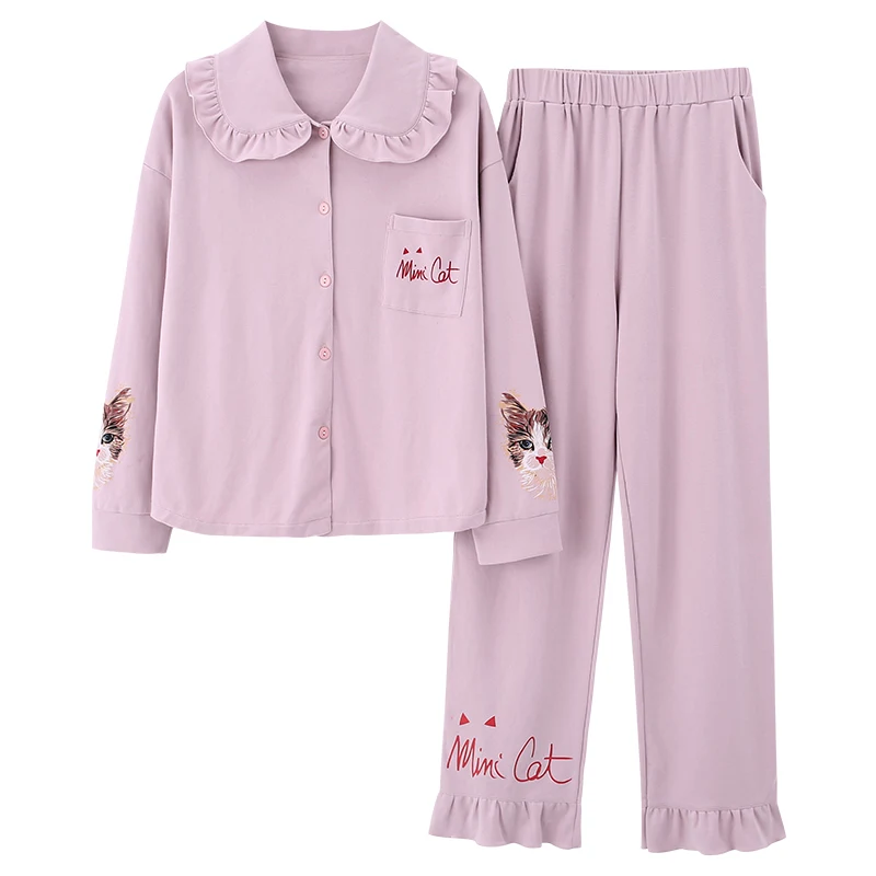 Пижама женская пижамный комплект с длинным рукавом из 100% хлопка|womens pajamas set|pajama