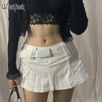 micro denim a line skirt with shorts white pockets patchwork street jean skirt vintage black casual korean summer waatfaak