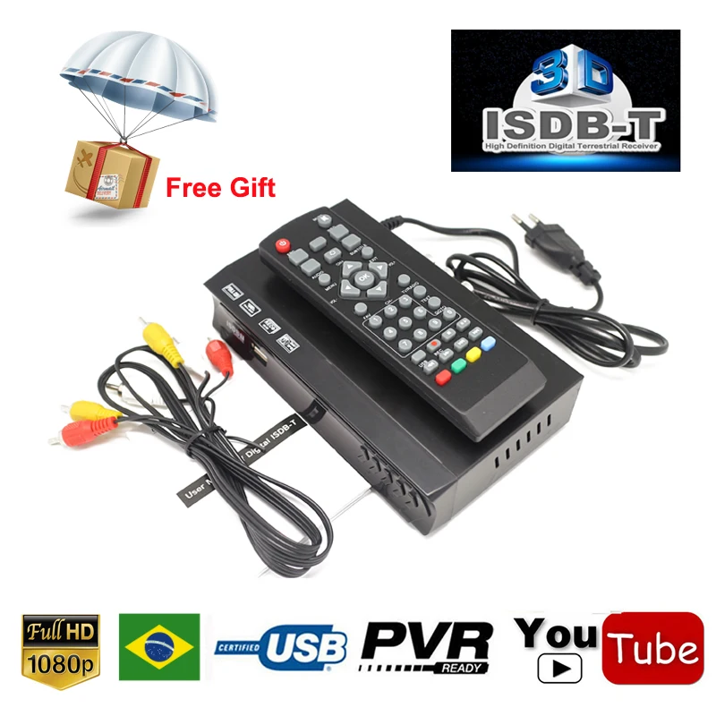ISDB T тюнер ТВ ресивер HDMI HD 1080P видео цифровой набор декодеров верхняя коробка FTA H.264
