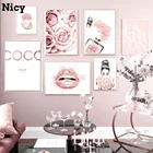 Модный плакат с цитатами Коко, печать, цветок, женщина, духи, настенное искусство, холст, живопись, современные трендовые картины для гостиной, домашний декор
