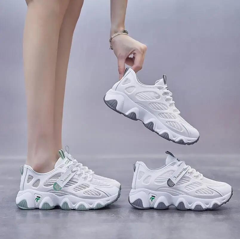 

2021 New listing hot sales summer women net Breathable sports shoes running shoes J2136