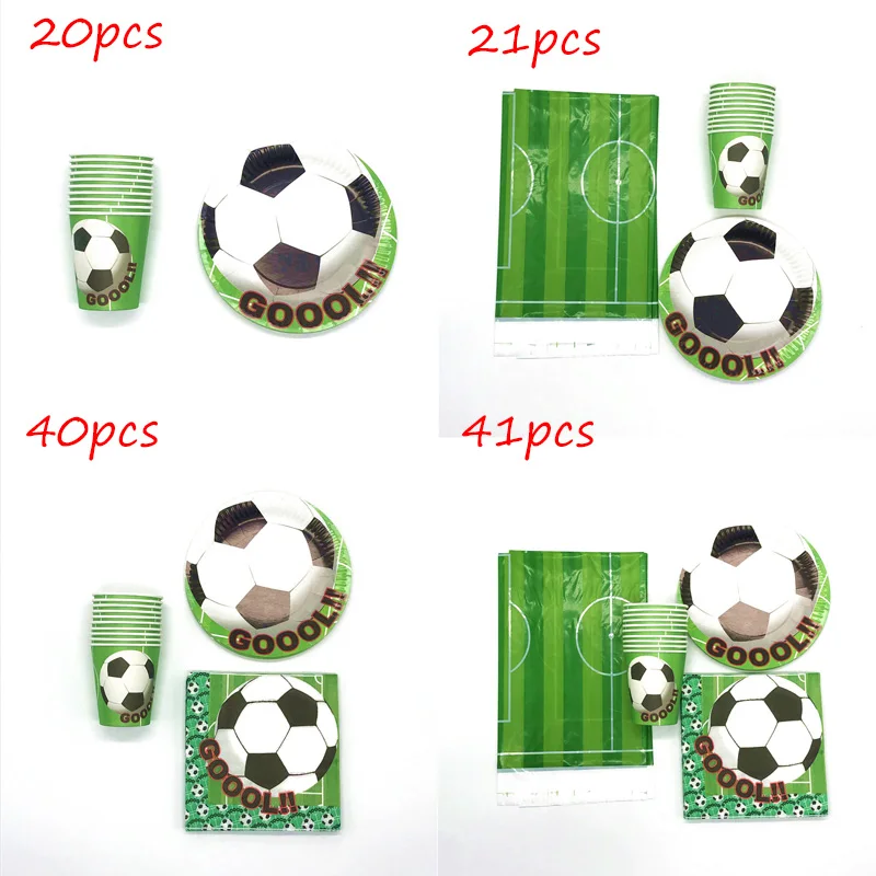 

Kids Favors Green Football 41pcs Birthday Party Disposable Party Decoration Tableware Party Supplies Cup Plate Napkin Tablecloth