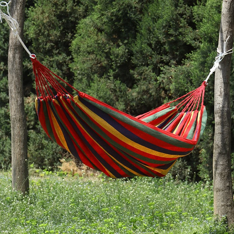 

190x80CM Singel Person Portable Outdoor Camping Hammock High Strength Fabric Hanging Bed Sleeping Swing for Garden Travel Beach