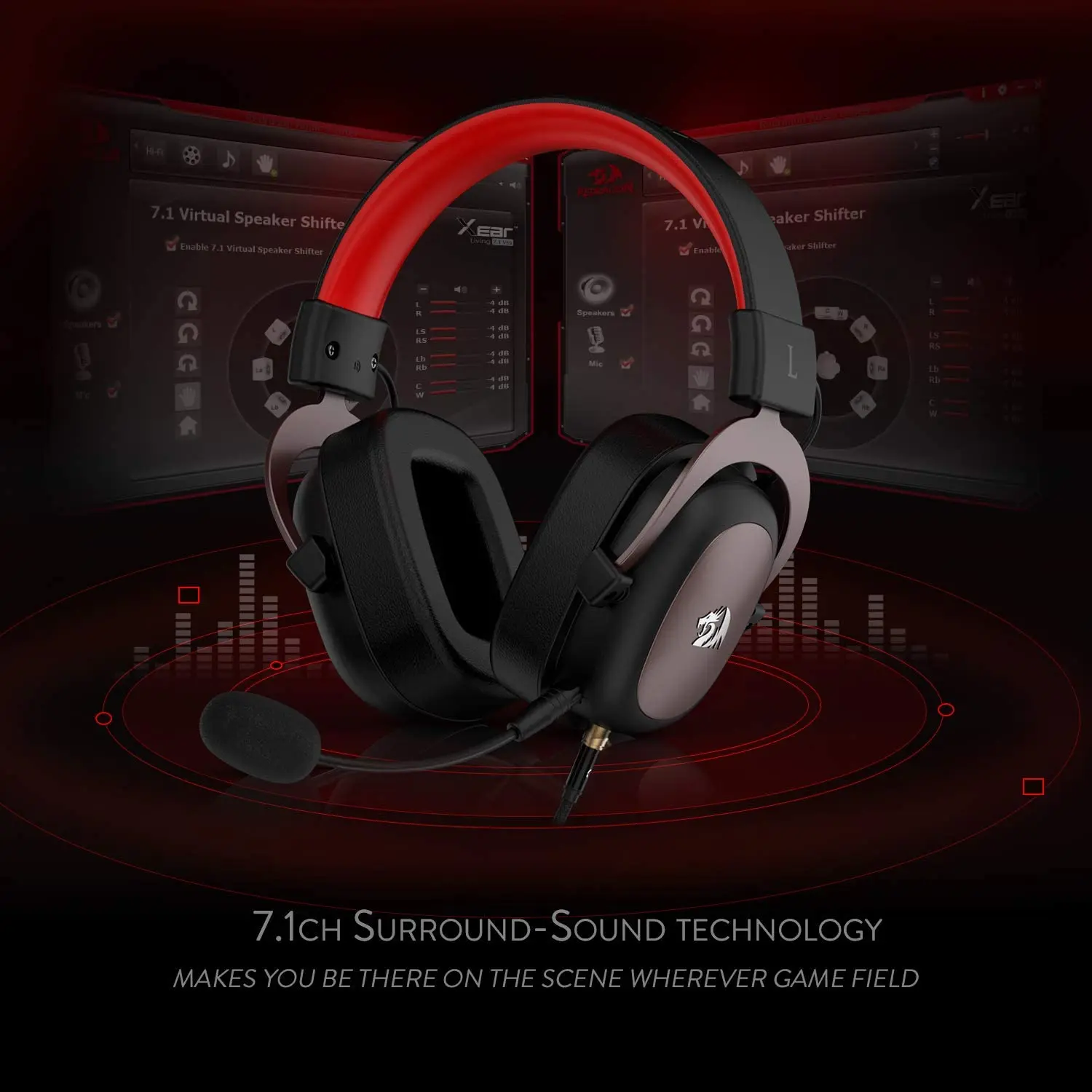 Redragon H510 Zeus игровая гарнитура со съемным микрофоном 7 1 3 5 мм объемное звучание