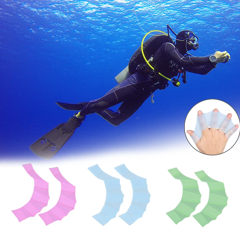 

1Pair Unisex Frog Type Silicone Girdles Swimming Hand Fins Flippers Finger Webbed Gloves Paddle Water Sports Outdoor Accessories