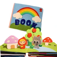 rainbow 3d baby diy cloth book hand early learning education quiet book soft washable unfold parent child interaction book