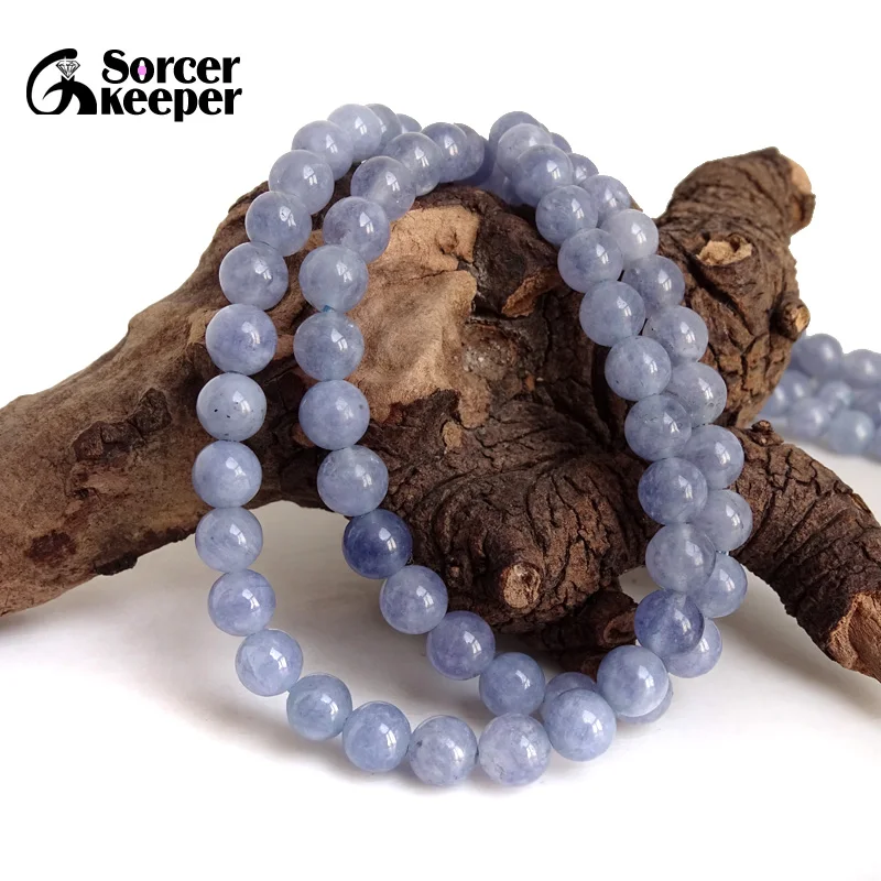 8 мм 10 круглый синий натуральный камень кристалл свободные бусины нить 15 &quotдля