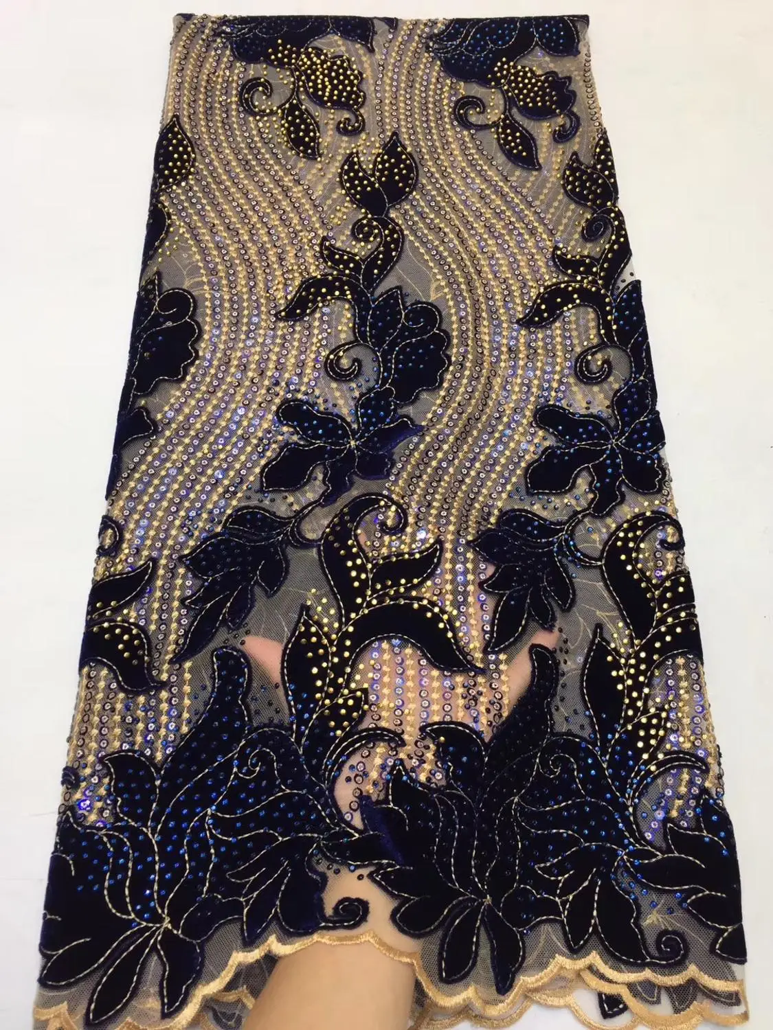 Hot Selling Lace Fabric Nigerian Wedding French Latest Velvet Embroidery Net | Дом и сад