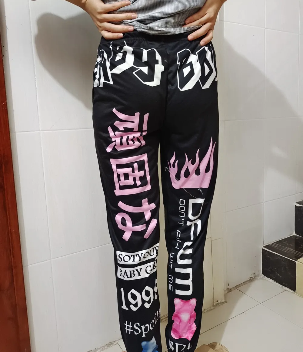 

Hip Hop Streetwear Green Eyes Full Print Women Harem Pants Trousers Casual Jogger 2021 New Summer Cool Girls Sweatpants Harajuku