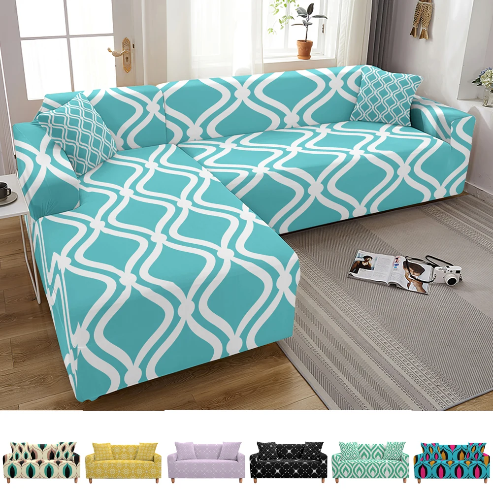 

Stretch Sofa Cover for Living Room Geometric Slipcovers Sectional Couch Cover funda de sofá L Shape Sofa Need 2pc 1/2/3/4 Seater