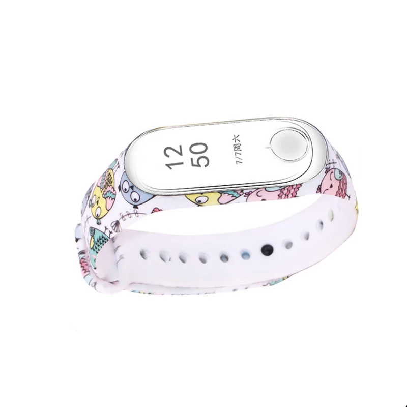 Цветной Xiaomi mi браслет 4 3 ремешок сменный Браслет для Xiaomi mi Band 4 3 силиконовый браслет correa mi 3 ремень Различные цветы - Цвет ремешка: owl