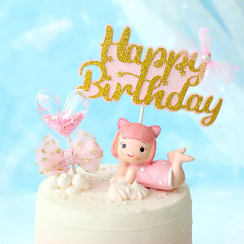 Украшение для торта на день рождения 1 шт. блестящий бант любовь пентаграмма